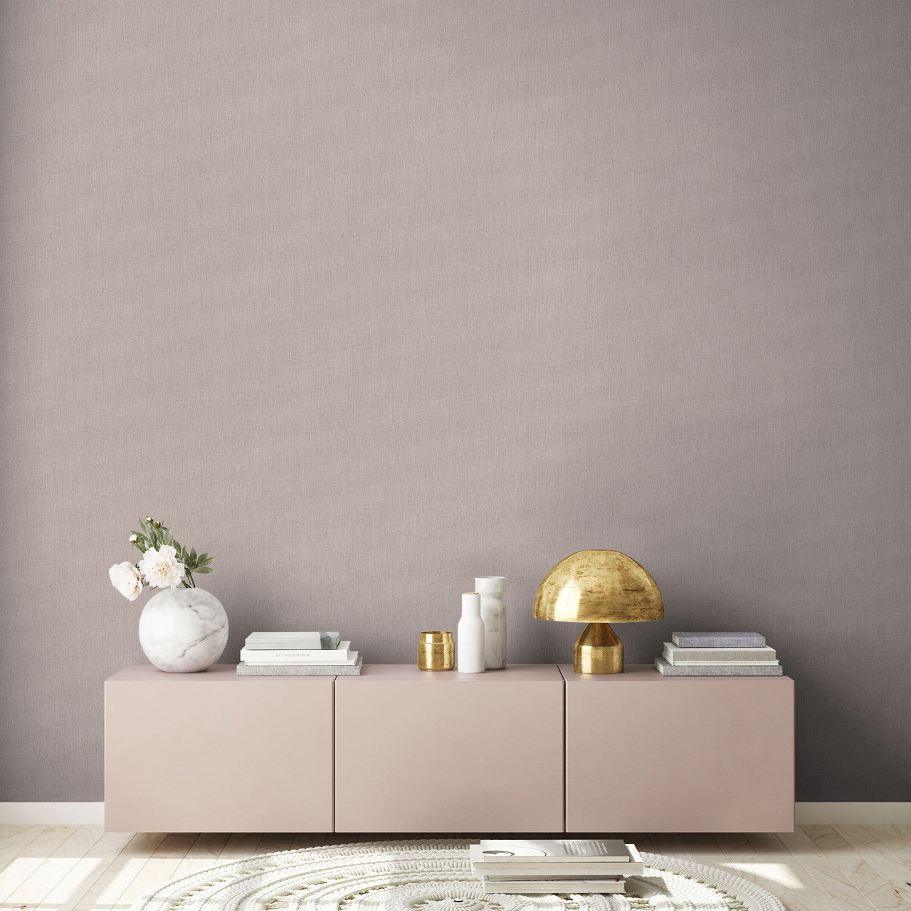 WH30132 Cotton Texture Welcome Home Bronze Brown Wallpaper By Galerie