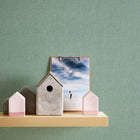 WH30135 Cotton Texture Welcome Home Green Wallpaper By Galerie