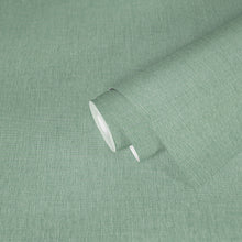 WH30135 Cotton Texture Welcome Home Green Wallpaper By Galerie