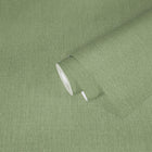 WH30136 Cotton Texture Welcome Home Green Wallpaper By Galerie