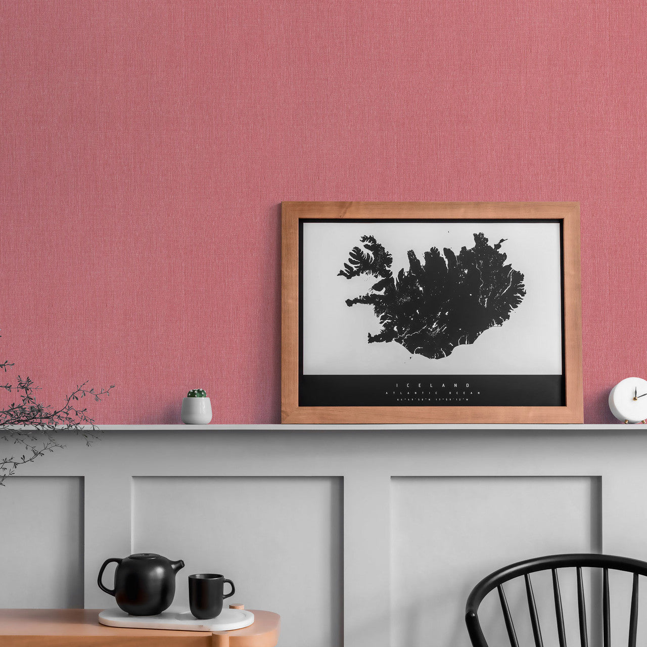 WH30137 Cotton Texture Welcome Home Red Wallpaper By Galerie