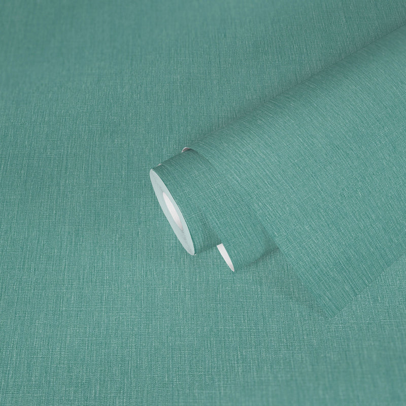 WH30138 Cotton Texture Welcome Home Green Wallpaper By Galerie