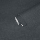 WH30139 Cotton Texture Welcome Home Black Wallpaper By Galerie