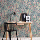 WH30141 Bohemian Floral Welcome Home Green Wallpaper By Galerie