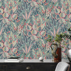 WH30141 Bohemian Floral Welcome Home Green Wallpaper By Galerie