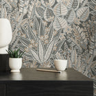 WH30142 Bohemian Floral Welcome Home Bronze Brown Wallpaper By Galerie