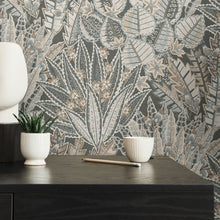 WH30142 Bohemian Floral Welcome Home Bronze Brown Wallpaper By Galerie