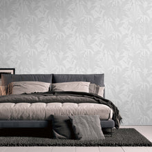 WH30144 Botanical Leaves Welcome Home Silver Grey Wallpaper By Galerie