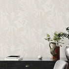 WH30145 Botanical Leaves Welcome Home Beige Wallpaper By Galerie
