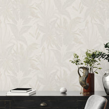 WH30145 Botanical Leaves Welcome Home Beige Wallpaper By Galerie
