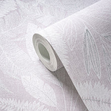 WH30147 Botanical Leaves Welcome Home Purple Lilac Wallpaper By Galerie