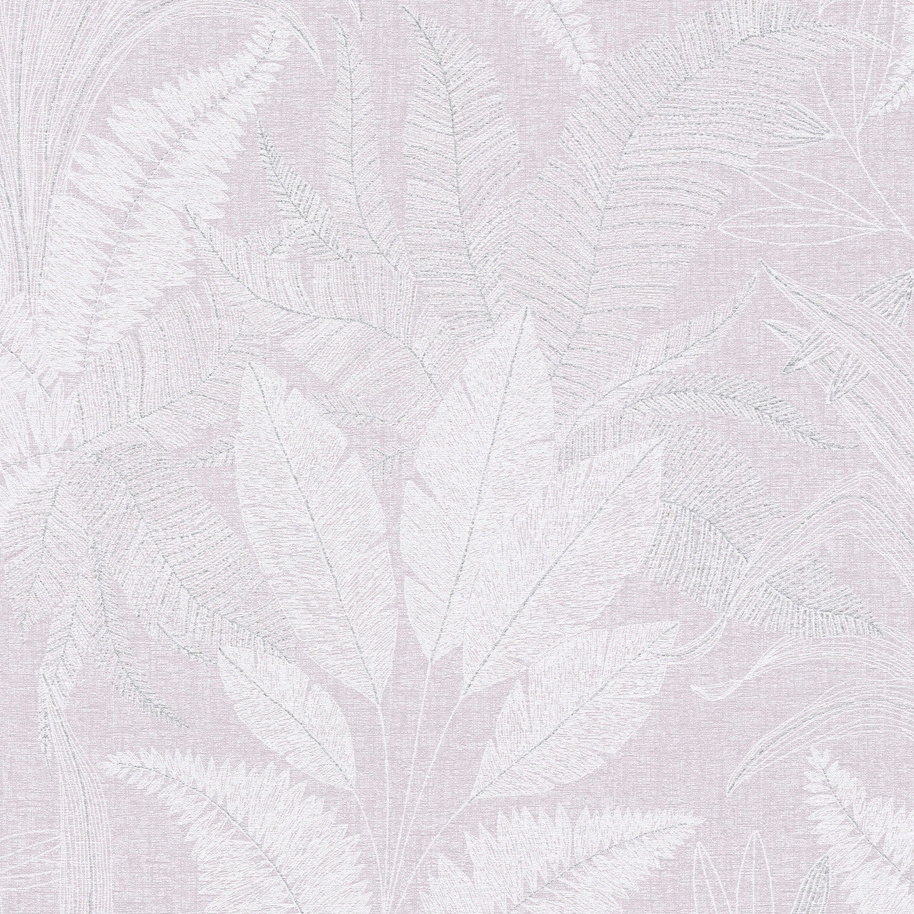 WH30147 Botanical Leaves Welcome Home Purple Lilac Wallpaper By Galerie