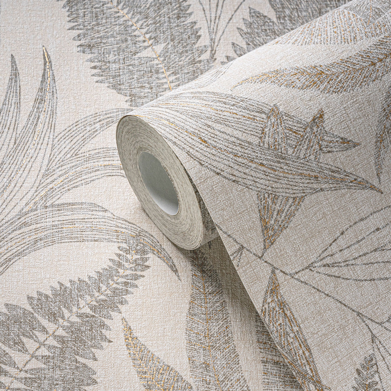 WH30148 Botanical Leaves Welcome Home Bronze Brown Wallpaper By Galerie