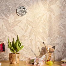 WH30148 Botanical Leaves Welcome Home Bronze Brown Wallpaper By Galerie