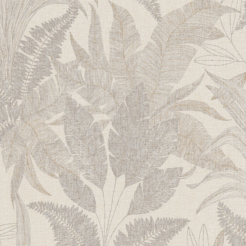 WH30148 Botanical Leaves Welcome Home Bronze Brown Wallpaper By Galerie
