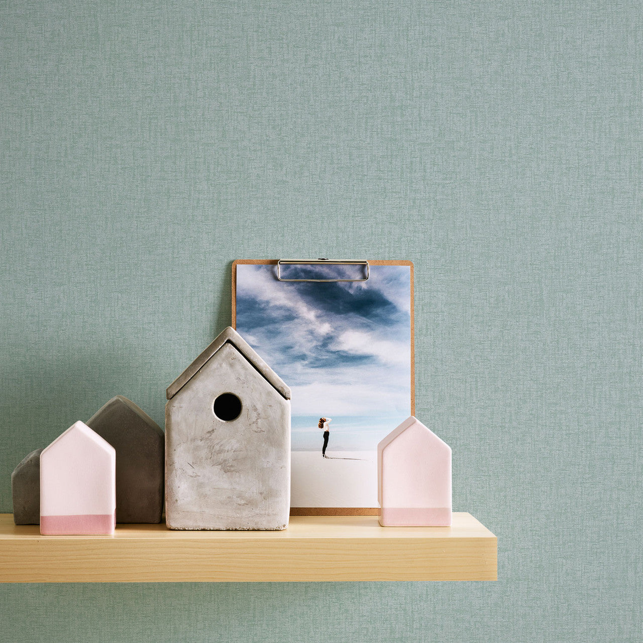 WH30152 Rustic Texture Welcome Home Green Wallpaper By Galerie