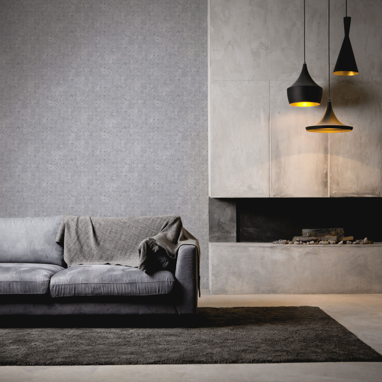 WH30156 Industrial Harlequin Motif Welcome Home Beige Wallpaper By Galerie