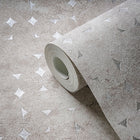 WH30158 Industrial Harlequin Motif Welcome Home Beige Wallpaper By Galerie