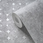WH30160 Industrial Harlequin Motif Welcome Home Silver Grey Wallpaper By Galerie
