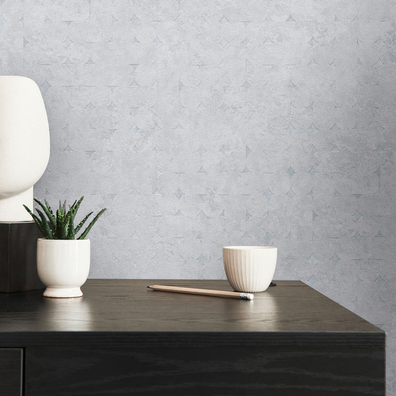 WH30161 Industrial Harlequin Motif Welcome Home Silver Grey Wallpaper By Galerie