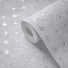 WH30161 Industrial Harlequin Motif Welcome Home Silver Grey Wallpaper By Galerie