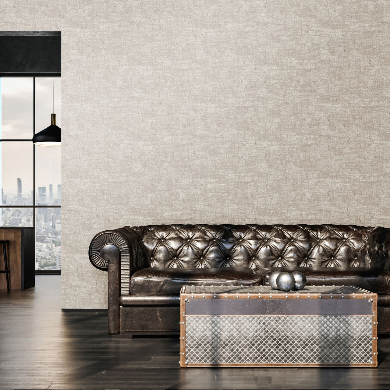WH30166 Industrial Chic Welcome Home Beige Wallpaper By Galerie