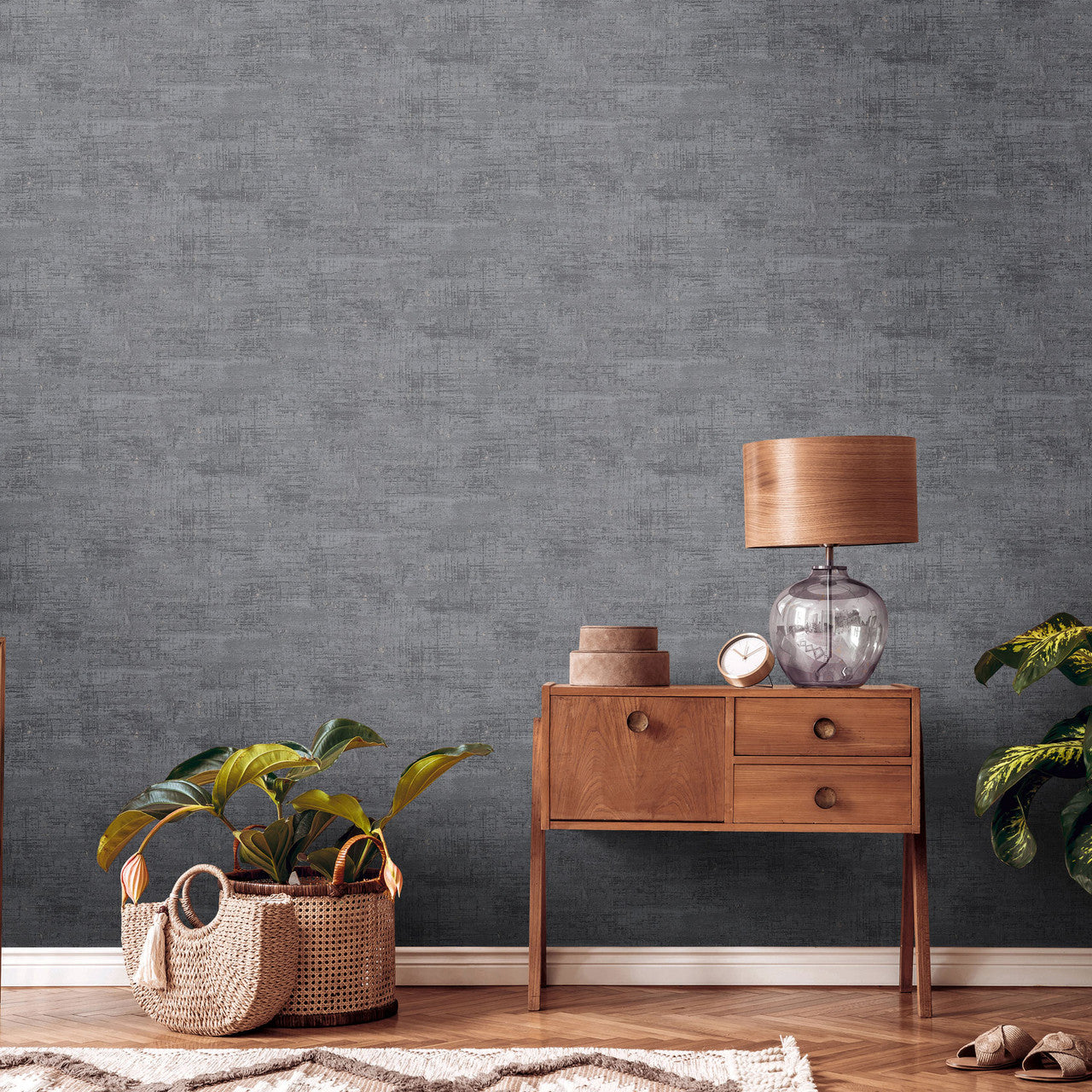 WH30167 Industrial Chic Welcome Home Black Wallpaper By Galerie