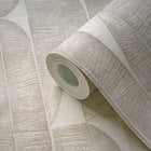 WH30168 Geometric Leaf Welcome Home Beige Wallpaper By Galerie