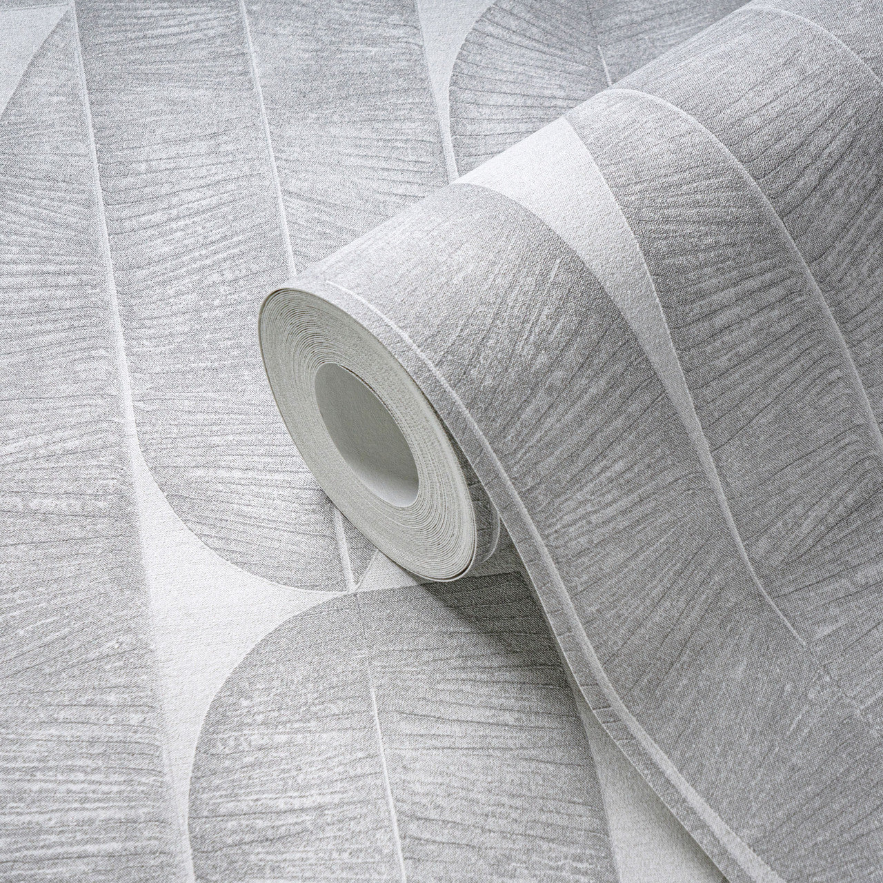 WH30169 Geometric Leaf Welcome Home Silver Grey Wallpaper By Galerie