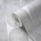 WH30169 Geometric Leaf Welcome Home Silver Grey Wallpaper By Galerie