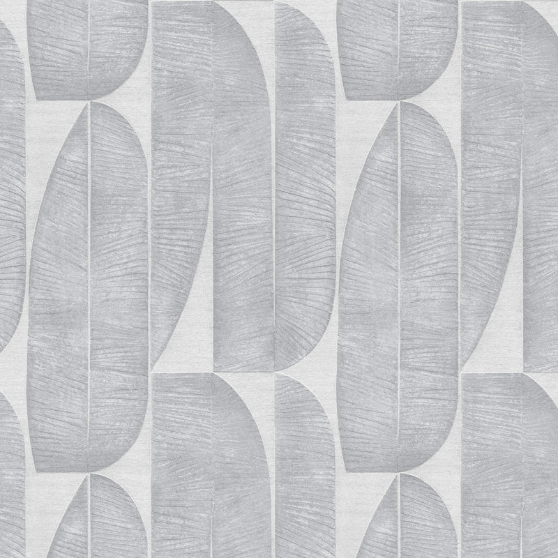 WH30169 Geometric Leaf Welcome Home Silver Grey Wallpaper By Galerie