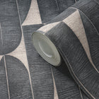 WH30170 Geometric Leaf Welcome Home Black Wallpaper By Galerie