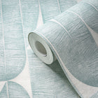 WH30172 Geometric Leaf Welcome Home Blue Wallpaper By Galerie