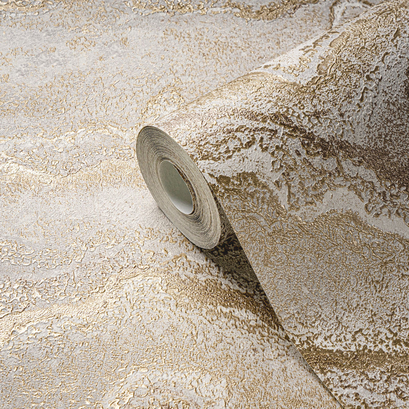 WH30174 Water Marble Welcome Home Gold Wallpaper By Galerie