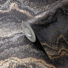WH30176 Water Marble Welcome Home Black Wallpaper By Galerie