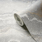 WH30177 Water Marble Welcome Home Silver Grey Wallpaper By Galerie
