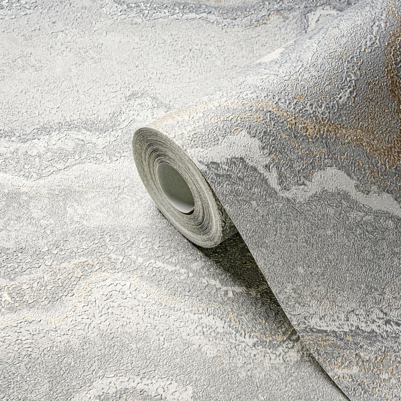 WH30177 Water Marble Welcome Home Silver Grey Wallpaper By Galerie