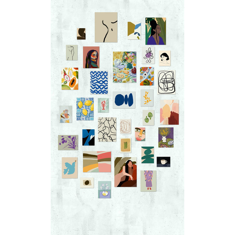 WH45190M Eclectic Art Wall Multi-coloured Mural by Galerie