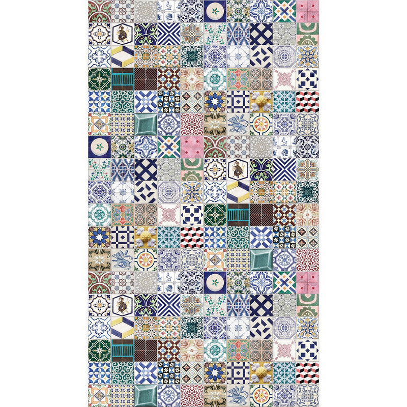 WH45205M Moroccan patchwork tile Multi-coloured Mural by Galerie