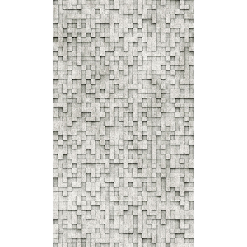 WH45211M Stone Pixels Silver Grey Mural by Galerie