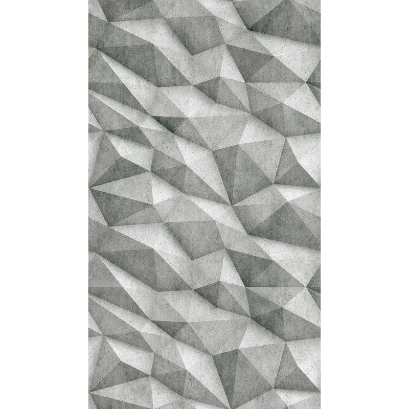 WH45212M Folded Concrete Silver Grey Mural by Galerie