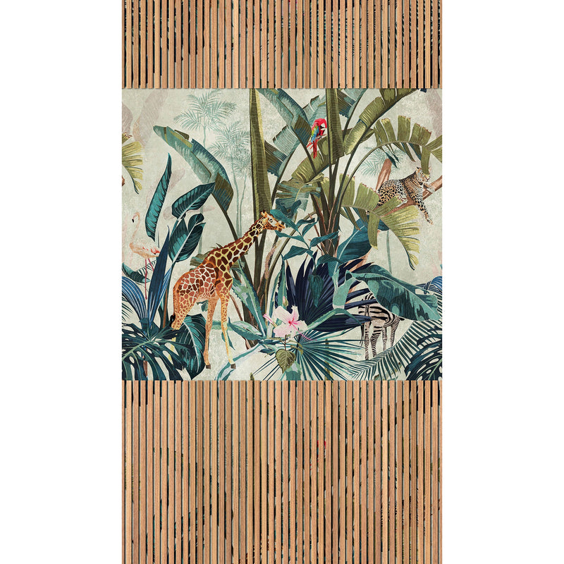 WH45221M Jungle Acoustic Slats Bronze Brown Mural by Galerie