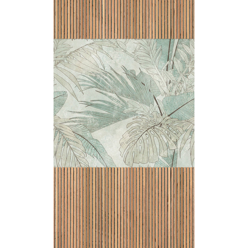 WH45222M Palm Acoustic Slats Bronze Brown Mural by Galerie