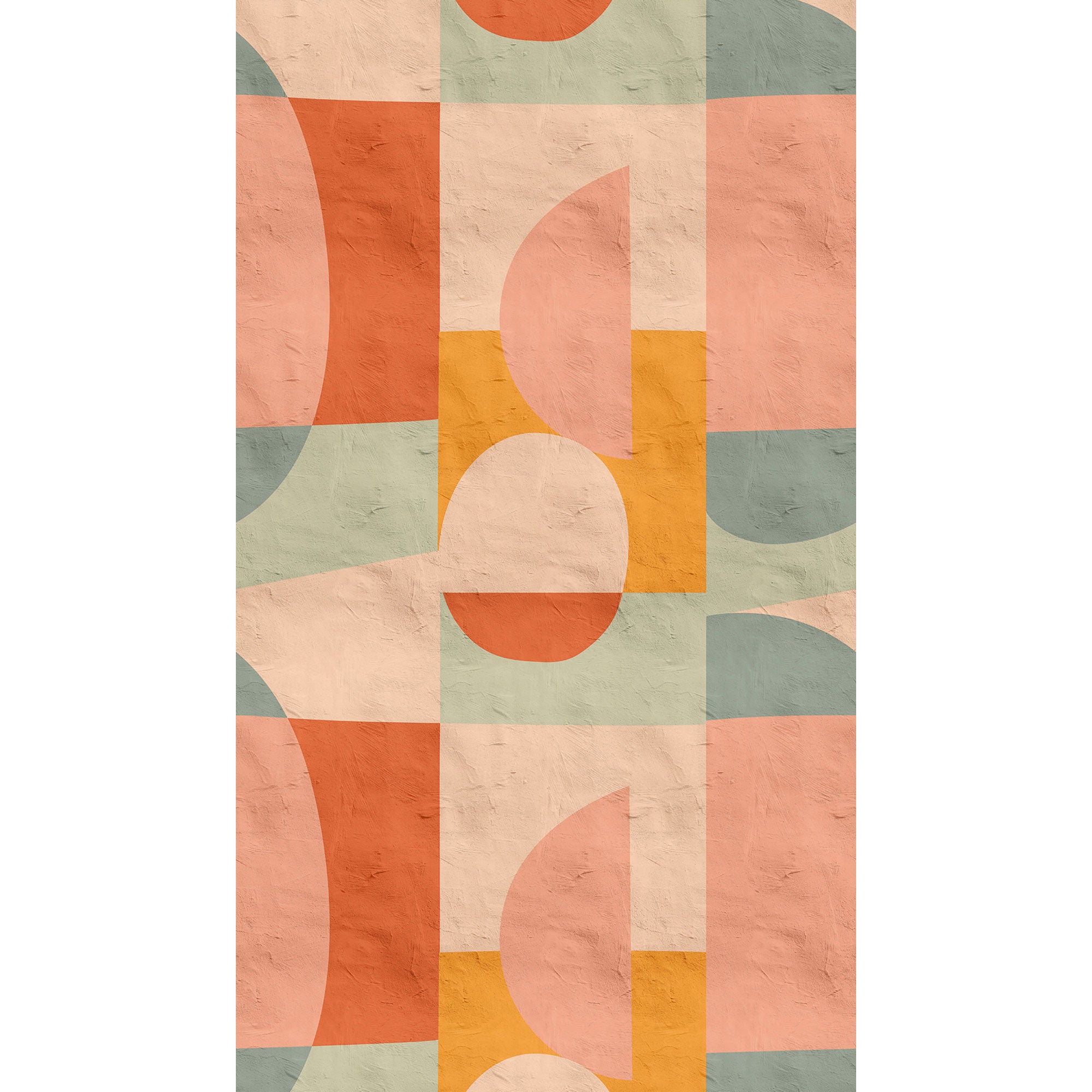 WH45225M Pastel Abstract Shapes in Bauhaus Style Multi-coloured Mural by Galerie