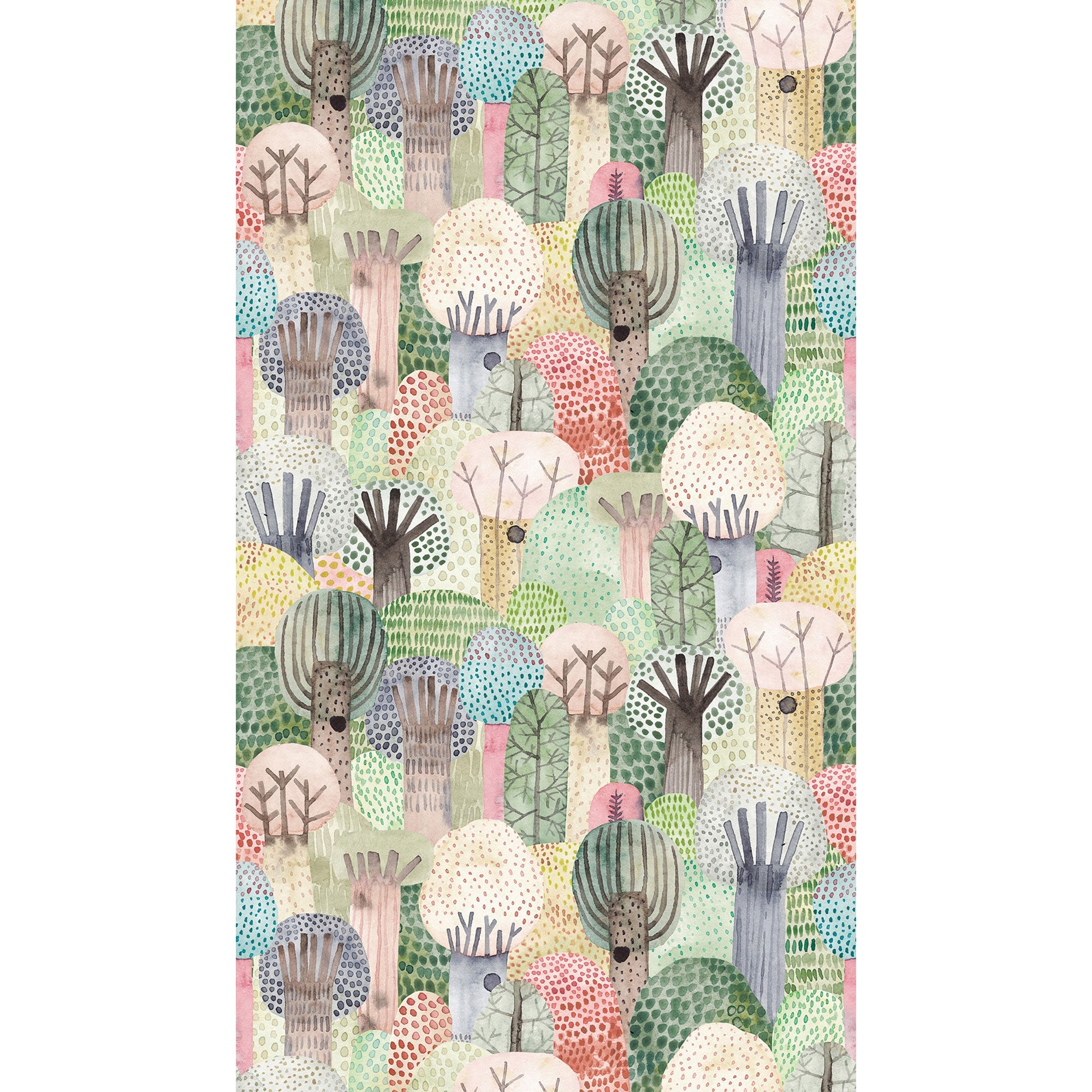 WH45228M Colourful Fairytale Forest Multi-coloured Mural by Galerie