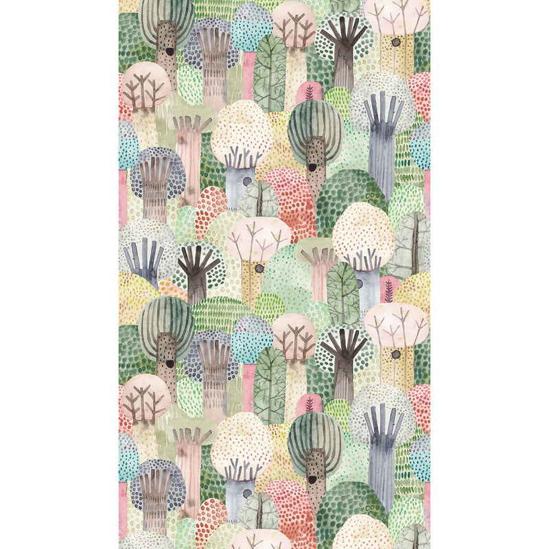 WH45228M Colourful Fairytale Forest Multi-coloured Mural by Galerie