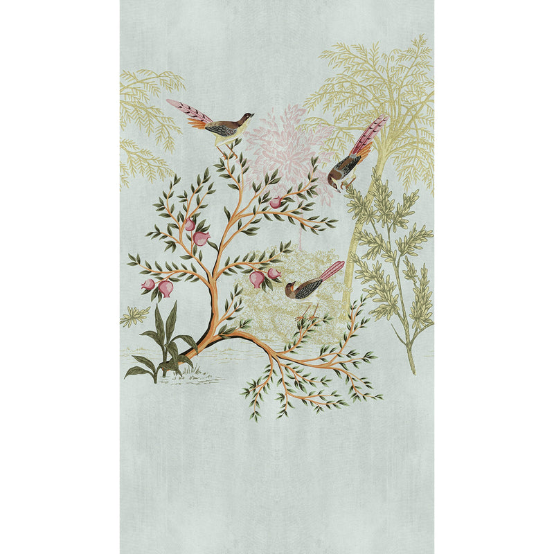 WH45240M Birdsong in Bloom Green Mural by Galerie