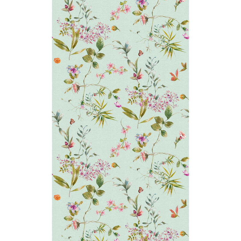 WH45247M Spring Meadow Delight Blue Mural by Galerie
