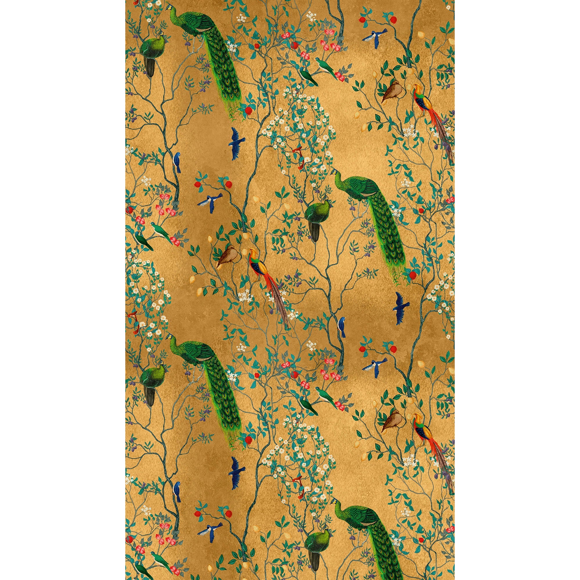 WH45248M Golden Ornamental Garden Aviary Gold Mural by Galerie