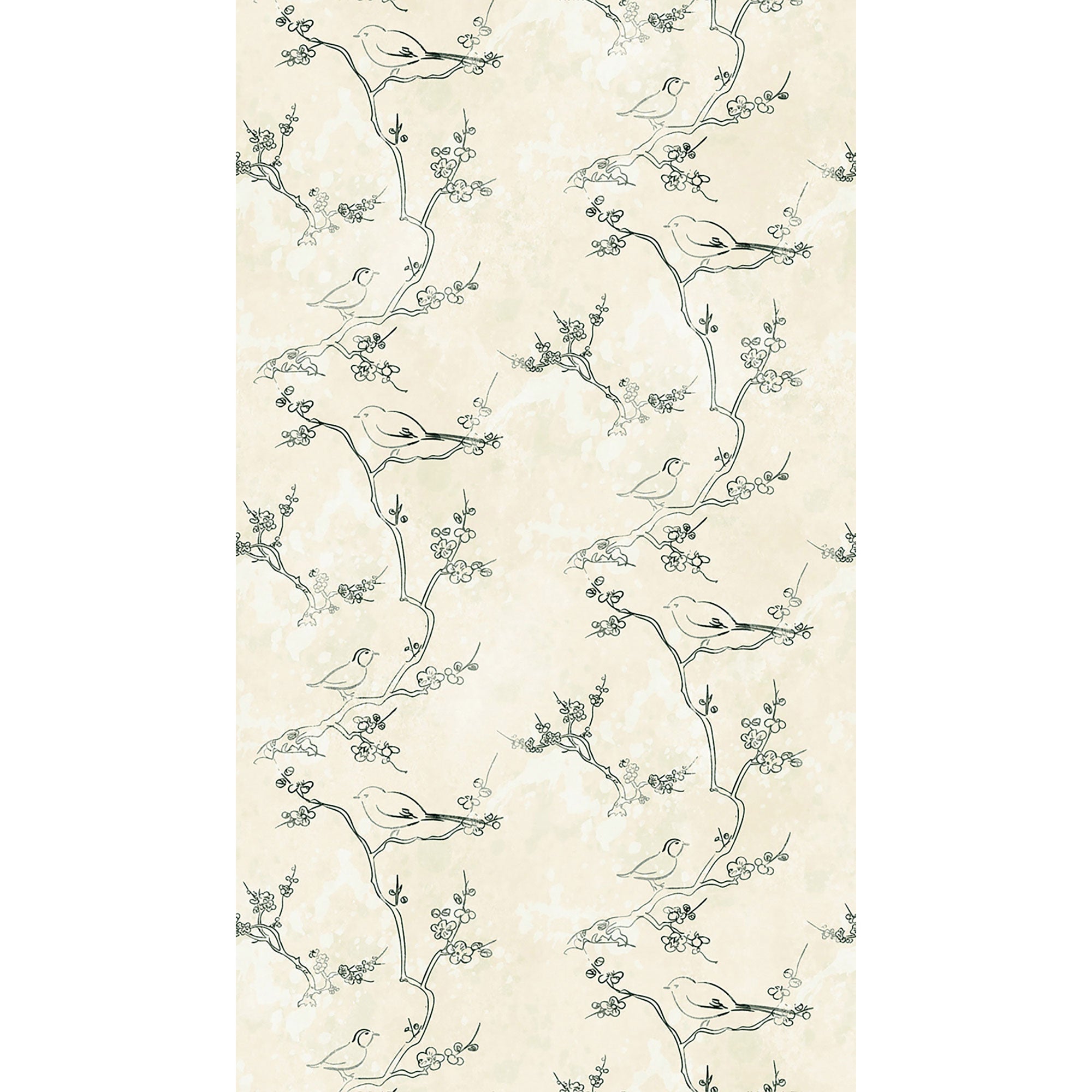 WH45250M Branches and Birds Cream Mural by Galerie